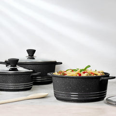 4Pc Non Stick Casserole Pot Set with Lids