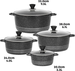 4Pc Non Stick Casserole Pot Set with Lids
