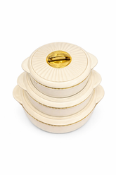 Luxury Insulated Hotpot Set – Pack of 3 | Premium Serving Casserole Bowls
