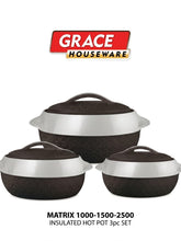 Luxury Insulated Hotpot Set – Pack of 3 | Premium Serving Casserole Bowls (Brown)