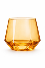 Amber Geometric Glass Tumbler Set – Pack of 6 | Modern Stylish Drinkware