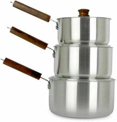 3-Piece Aluminium Saucepan Set with Lids