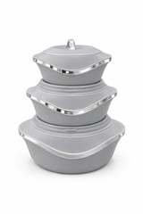 Luxury Insulated Hotpot Set – Pack of 3 | Premium Serving Casserole Bowls