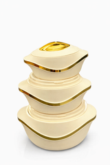 Luxury Insulated Hotpot Set – Pack of 3 | Premium Serving Casserole Bowls