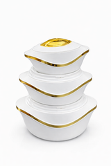Luxury Insulated Hotpot Set – Pack of 3 | Premium Serving Casserole Bowls