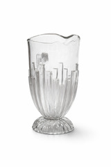 Elegant Ribbed Glass Jug Set with 6 Matching Tumblers
