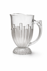 Elegant Ribbed Glass Jug Set with 6 Matching Tumblers