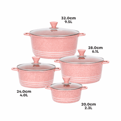 4-Piece Non-Stick Casserole Pot Set – Even Heat & Easy Cleaning