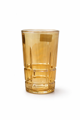 Amber Glass Jug Set with Lid & 6 Matching Tumblers