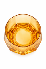 Amber Geometric Glass Tumbler Set – Pack of 6 | Modern Stylish Drinkware