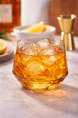 Amber Geometric Glass Tumbler Set – Pack of 6 | Modern Stylish Drinkware