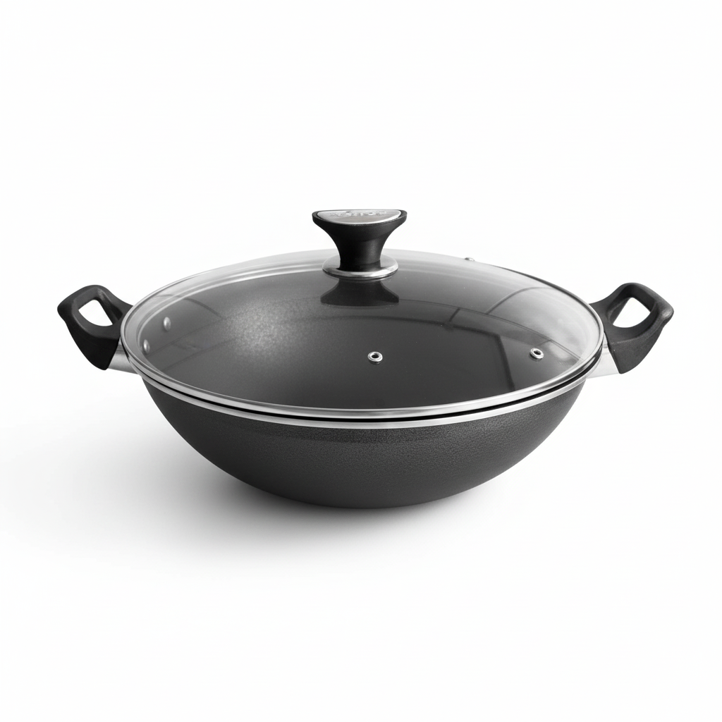 Induction Wok Non Stick with Glass Lid