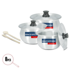 Metal Finish Cookware, 6 x 8, 3 Pots ( 31-33-36)
