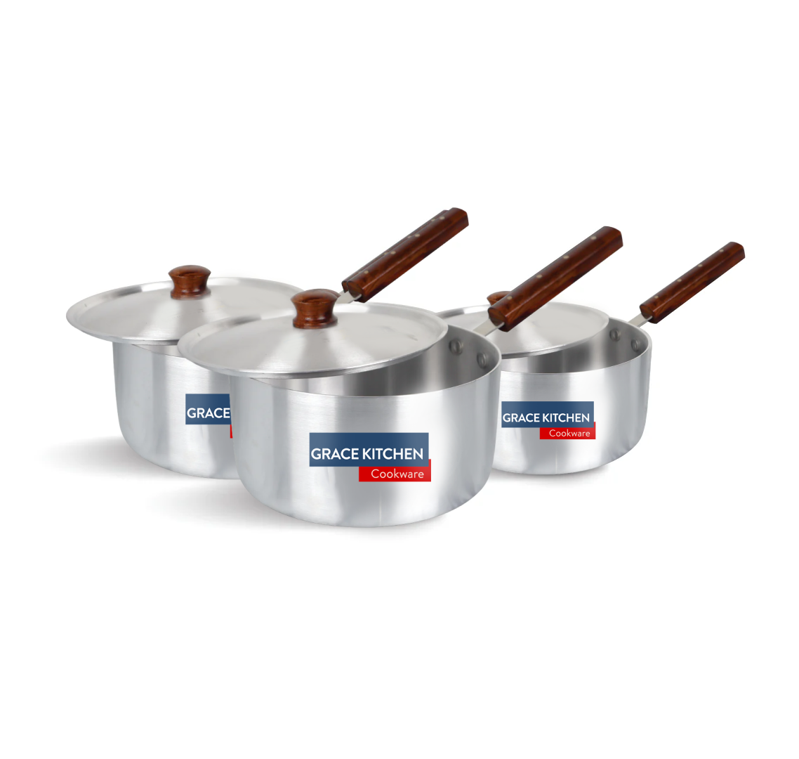 Aluminum ECO Sauce Pan Set with Lids