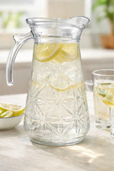 Crystal Cut Glass Water Jug with Lid – Elegant Serving Pitcher