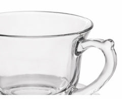 Clear Glass Tea Cup & Saucer Set – Pack of 6 | Elegant Everyday Drinkware