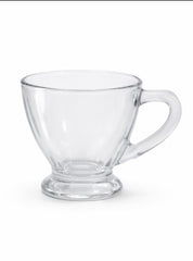 Elegant Clear Glass Tea Cup Set – Pack of 6 | Modern Classic Design