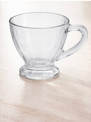 Elegant Clear Glass Tea Cup Set – Pack of 6 | Modern Classic Design