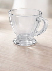 Elegant Clear Glass Tea Cup Set – Pack of 6 | Modern Classic Design