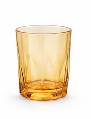 Amber Glass Tumbler Set – Pack of 6 | Elegant Textured Drinking Glasses