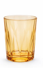 Amber Glass Tumbler Set – Pack of 6 | Elegant Textured Drinking Glasses