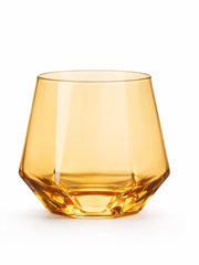 Amber Geometric Glass Tumbler Set – Pack of 6 | Modern Stylish Drinkware