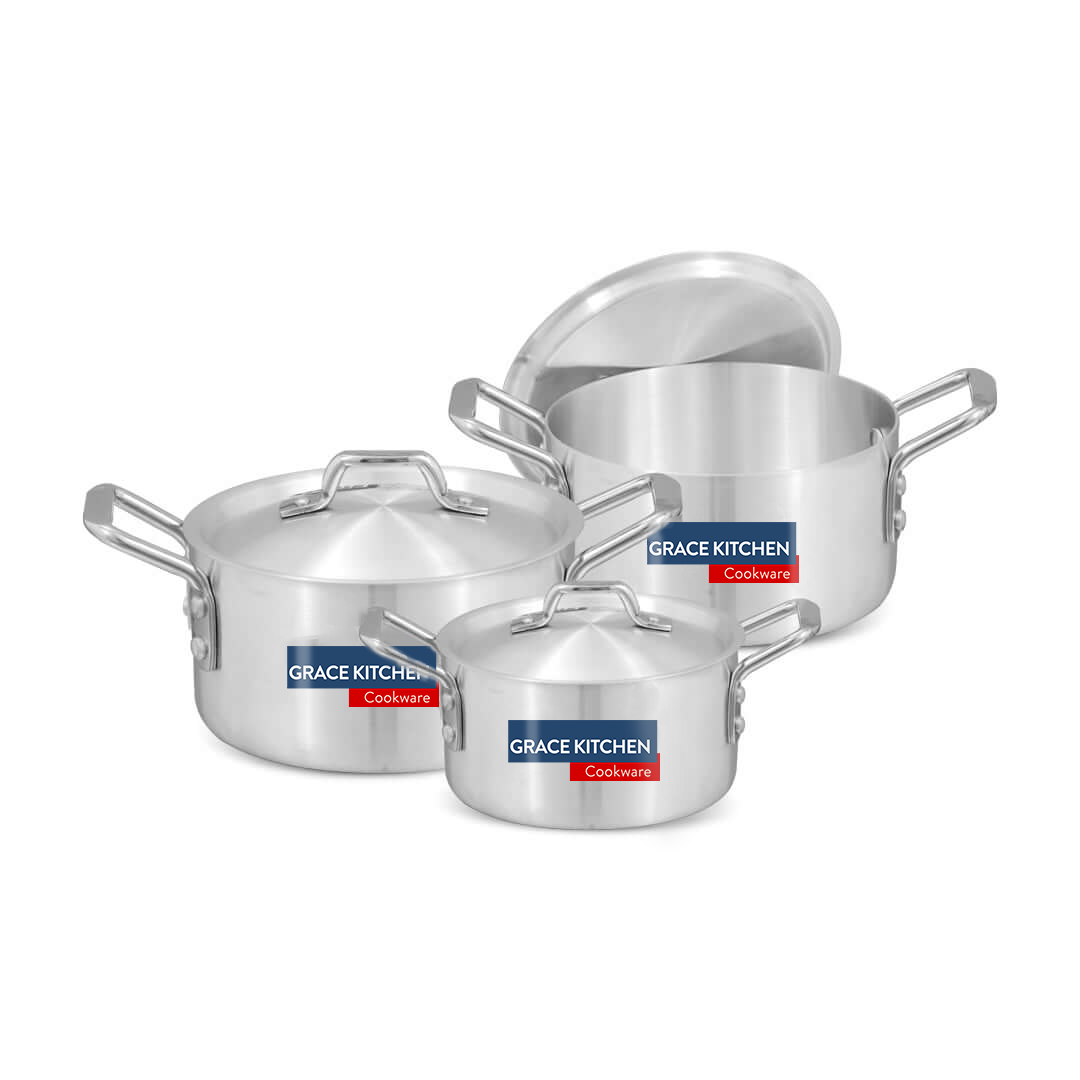 Metal Finish Cookware Set, 8 x 10 ( 36-38-40 CM )