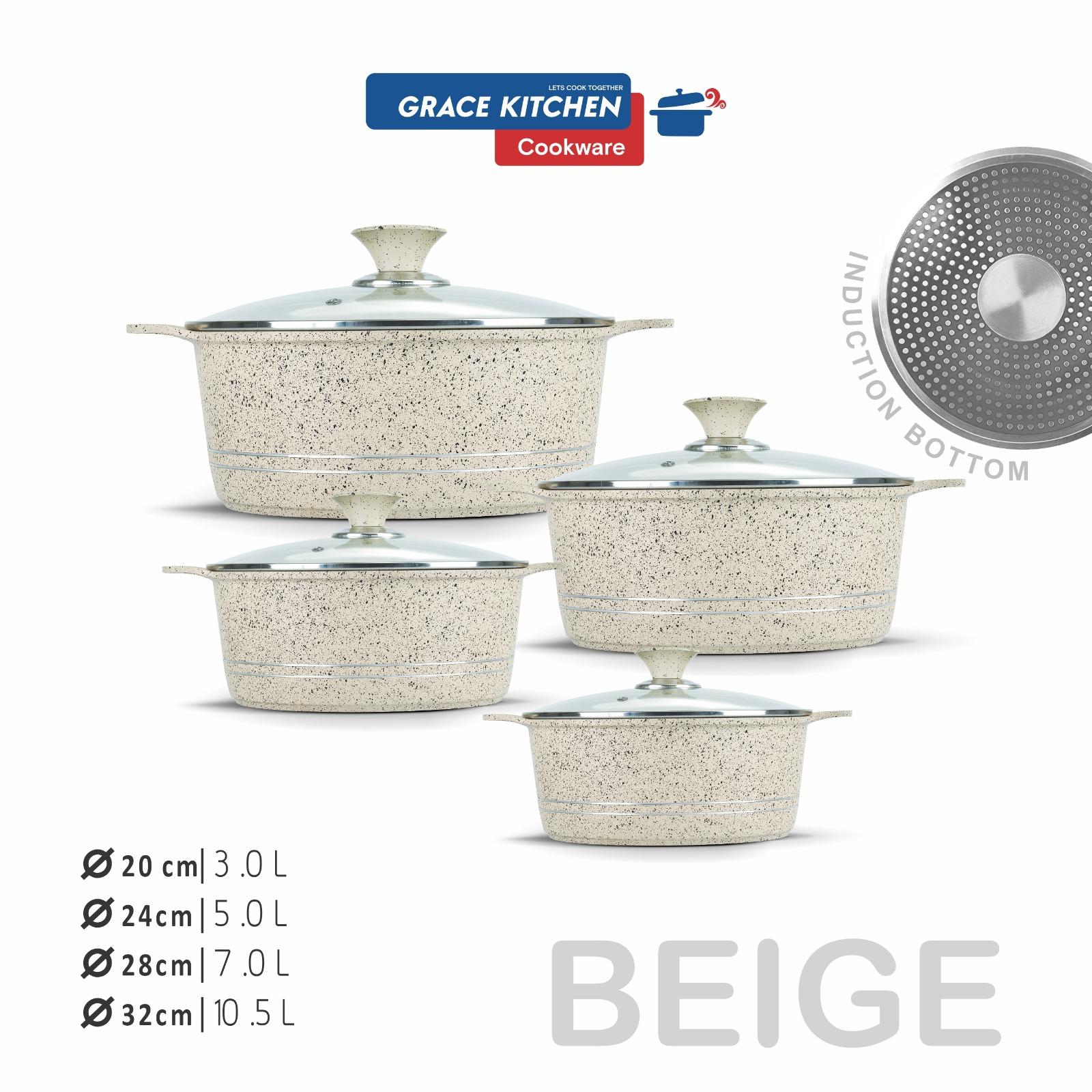 Grace Die-Cast Alumunium Stockpot Set with Non-Stick Coating 4pcs