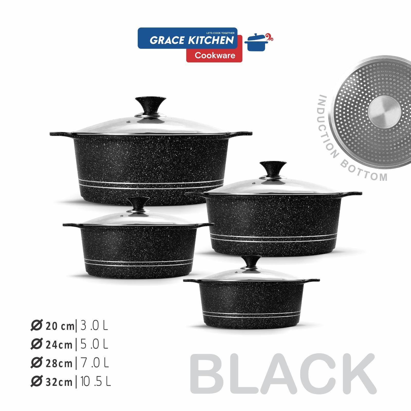 Grace Die-Cast Alumunium Stockpot Set with Non-Stick Coating 4pcs