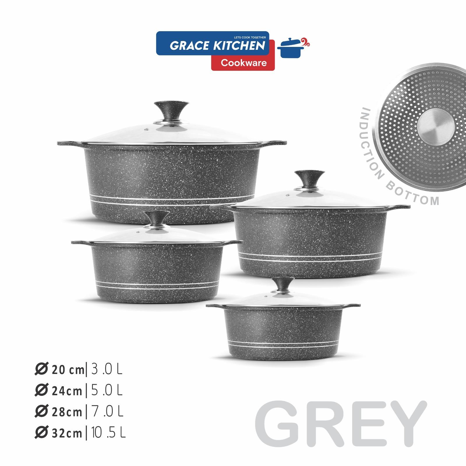 Grace Die-Cast Alumunium Stockpot Set with Non-Stick Coating 4pcs